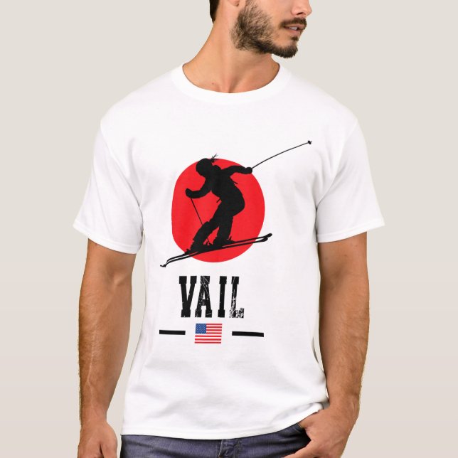 Vail Usa Ski Resort Rocky Mountains American Skiin T-Shirt (Front)