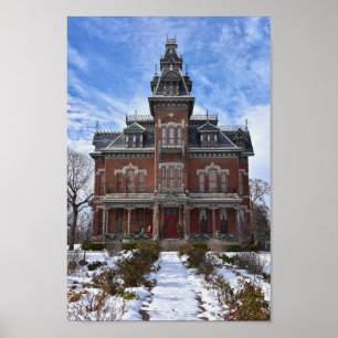 Vaile Mansion, Independence Missouri, at Christmas Poster