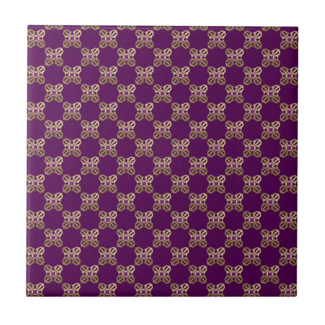 Vajra golden buddhist symbol ceramic tile (Front)