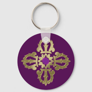 Vajra golden buddhist symbol key ring