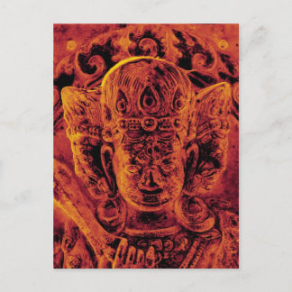 Vajrapani Head Gold Postcard