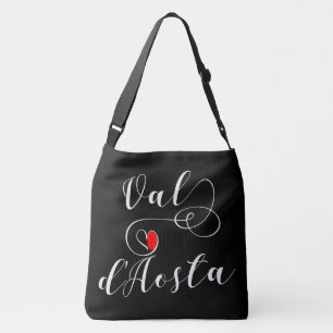 Val d'Aosta Flag Heart, Italy, Aosta Valley Crossbody Bag