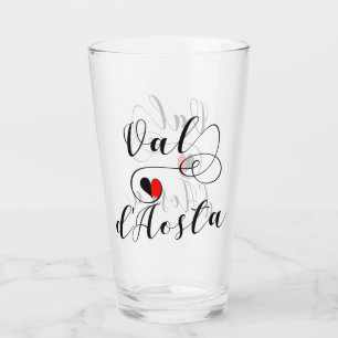 Val d'Aosta Flag Heart, Italy, Aosta Valley Glass