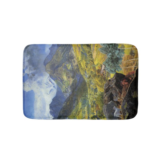 Val d'Aosta (Majestic Italian Alpine Landscape) Bath Mat (Front)