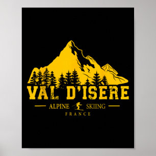 Val Disère France Ski Resort Alpine Skiing French  Poster
