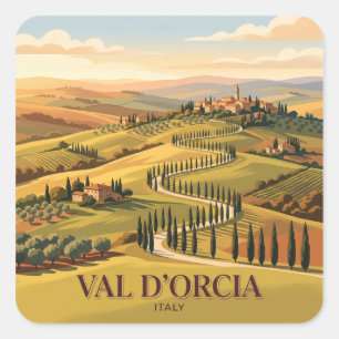 Val d'Orcia Pienza Italy Square Sticker