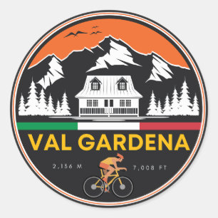 val gardena italian bicycle tour classic round sticker