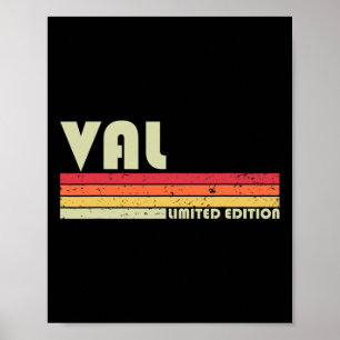 Val Gift Name Personalized Funny Retro Vintage Bir Poster