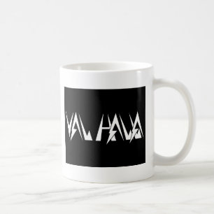 Val Halla FONT logo white on black Coffee Mug