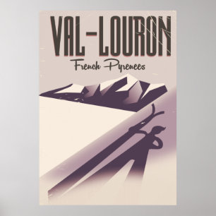 Val-Louron, France ski travel poster