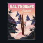Val Thorens, France ski poster Postcard<br><div class="desc">Val Thorens,  France beautiful ski travel poster.</div>