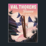 Val Thorens, France ski poster Postcard<br><div class="desc">Val Thorens,  France beautiful ski travel poster.</div>