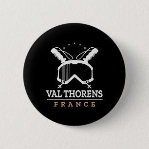 Val Thorens France Ski Resort Vintage Skiing Snowb 6 Cm Round Badge