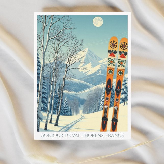 Val Thorens France ski vacation retro Postcard (Creator Uploaded)