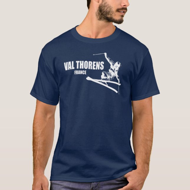 Val Thorens France Skier T-Shirt (Front)