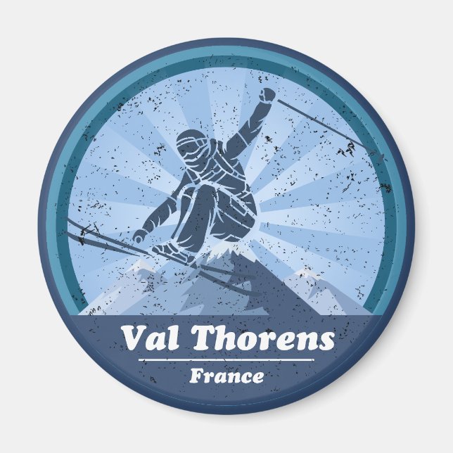 Val Thorens Station de ski Skieur Magnet (Front)