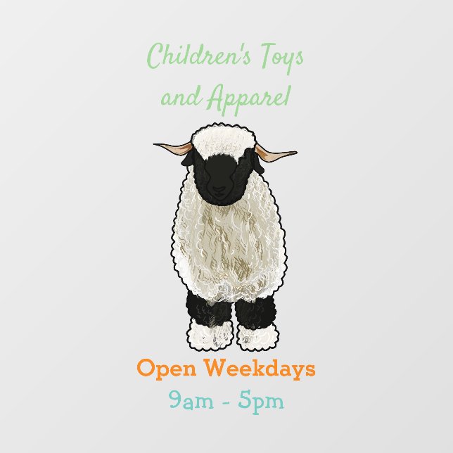 Valais Blacknose sheep cartoon illustration (Sheet)