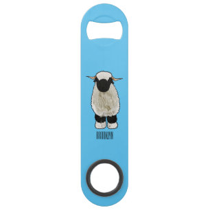 Valais Blacknose sheep cartoon illustration