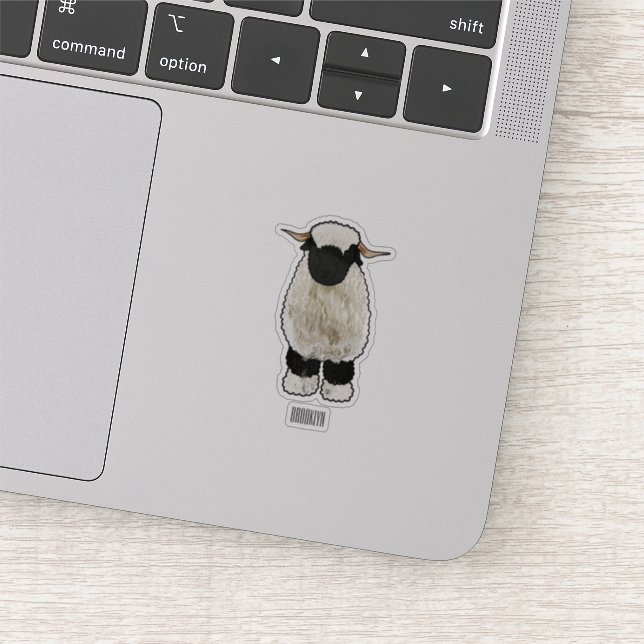 Valais Blacknose sheep cartoon illustration (Detail)