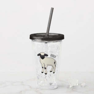 Valais Blacknose sheep cartoon illustration Acrylic Tumbler