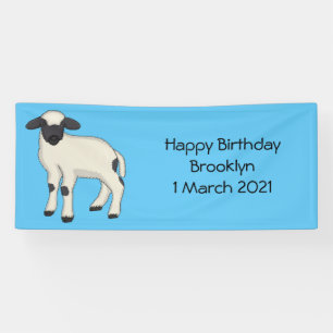 Valais Blacknose sheep cartoon illustration Banner