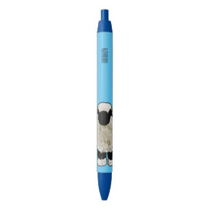 Valais Blacknose sheep cartoon illustration Black Ink Pen