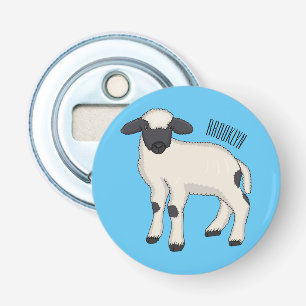 Valais Blacknose sheep cartoon illustration Bottle Opener