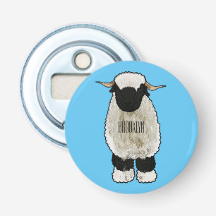 Valais Blacknose sheep cartoon illustration Bottle Opener