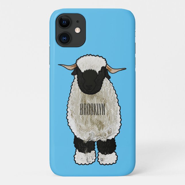 Valais Blacknose sheep cartoon illustration Case-Mate iPhone Case (Back)
