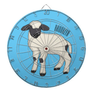 Valais Blacknose sheep cartoon illustration Dartboard