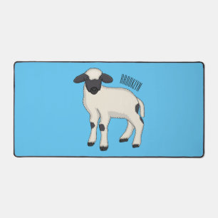 Valais Blacknose sheep cartoon illustration Desk Mat