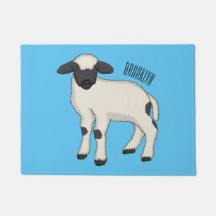 Valais Blacknose sheep cartoon illustration Doormat