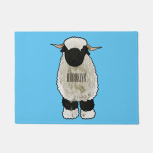 Valais Blacknose sheep cartoon illustration Doormat