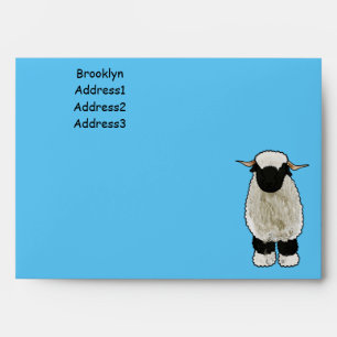 Valais Blacknose sheep cartoon illustration Envelope
