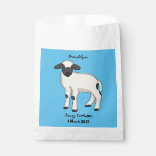 Valais Blacknose sheep cartoon illustration Favour Bag