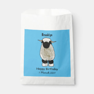Valais Blacknose sheep cartoon illustration Favour Bag