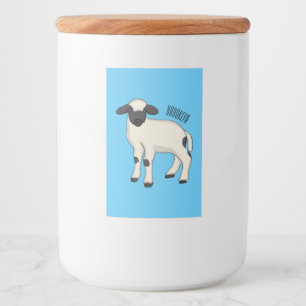 Valais Blacknose sheep cartoon illustration Food Label