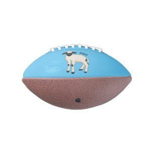 Valais Blacknose sheep cartoon illustration Football