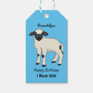Valais Blacknose sheep cartoon illustration Gift Tags