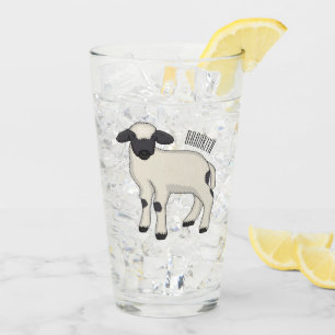 Valais Blacknose sheep cartoon illustration Glass