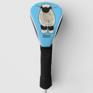Valais Blacknose sheep cartoon illustration Golf Head Cover