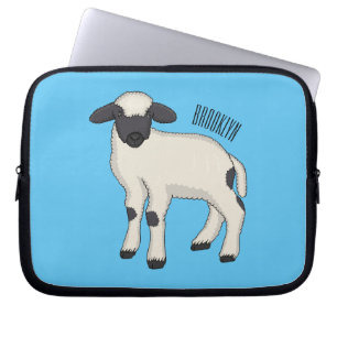 Valais Blacknose sheep cartoon illustration Laptop Sleeve