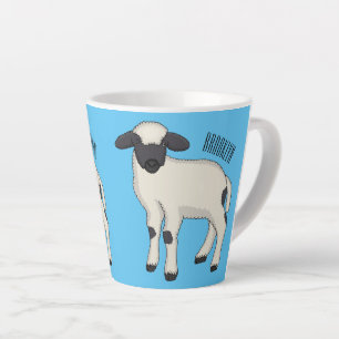 Valais Blacknose sheep cartoon illustration Latte Mug