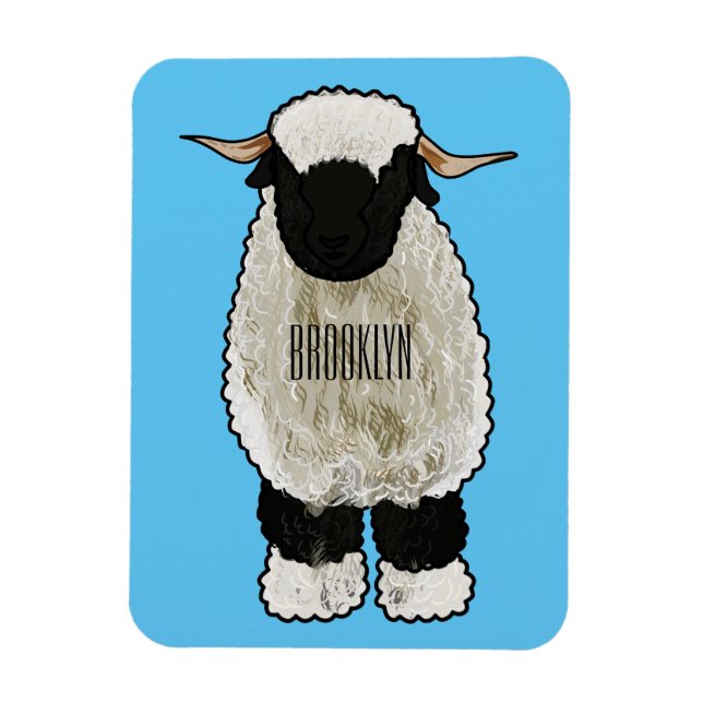 Valais Blacknose sheep cartoon illustration Magnet (Vertical)