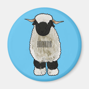 Valais Blacknose sheep cartoon illustration Magnet