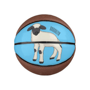 Valais Blacknose sheep cartoon illustration Mini Basketball