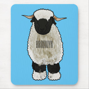 Valais Blacknose sheep cartoon illustration Mouse Pad