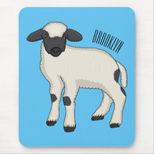 Valais Blacknose sheep cartoon illustration Mouse Pad