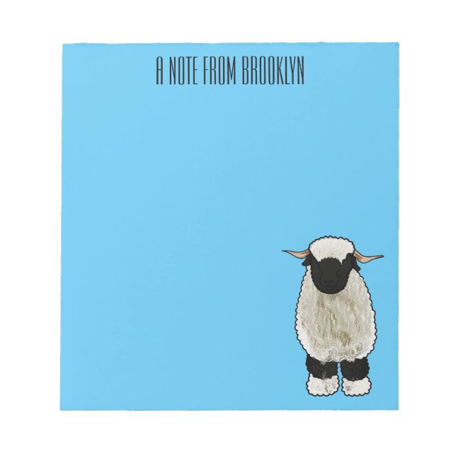 Valais Blacknose sheep cartoon illustration Notepad (Front)