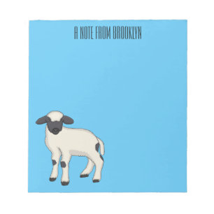 Valais Blacknose sheep cartoon illustration Notepad
